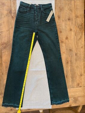 Hudson Jeans Teal Green Button-Fly Flare Jeans